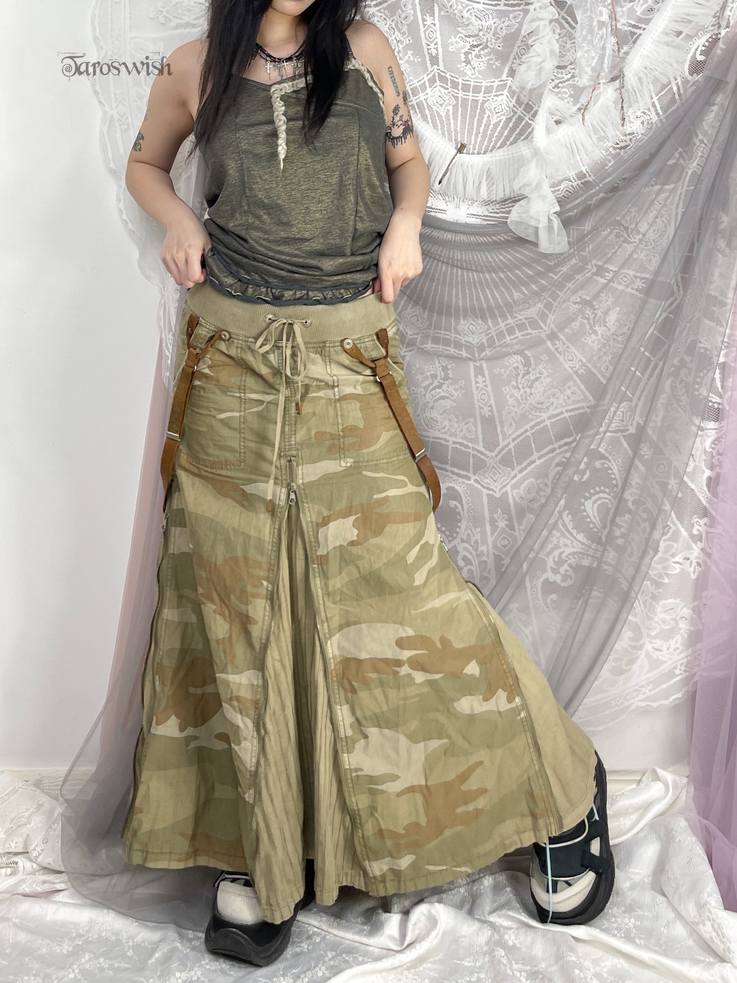 Goa Camo Multizip Maxi Skirt