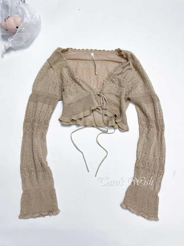 Sunao Kuwahara glitter long sleeves bolero