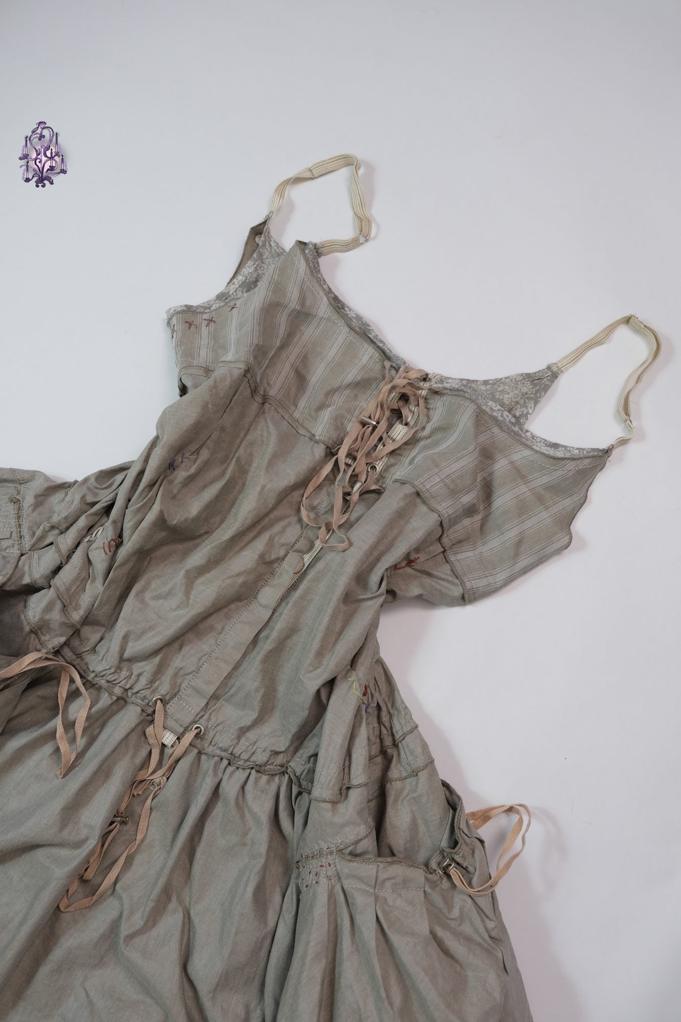 Utility cargo lace up dress