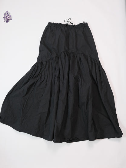 Asymmetric ruched maxi skirt