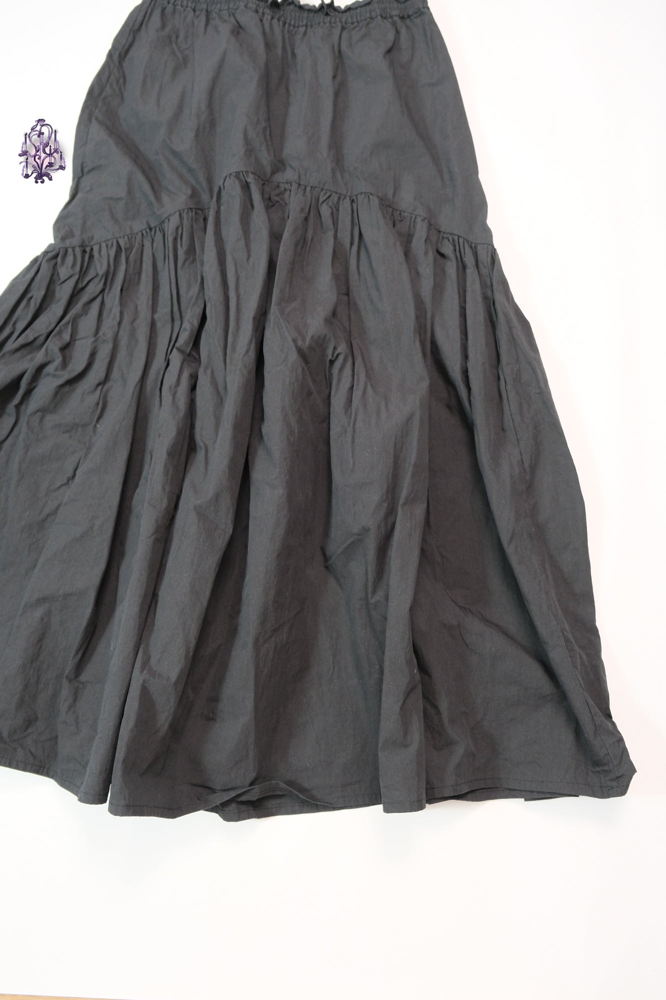 Asymmetric ruched maxi skirt