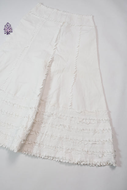 Miss you ruffle trim maxi skirt in white