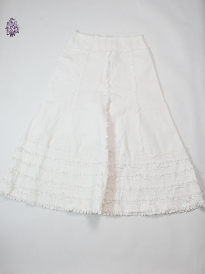 Miss you ruffle trim maxi skirt in white