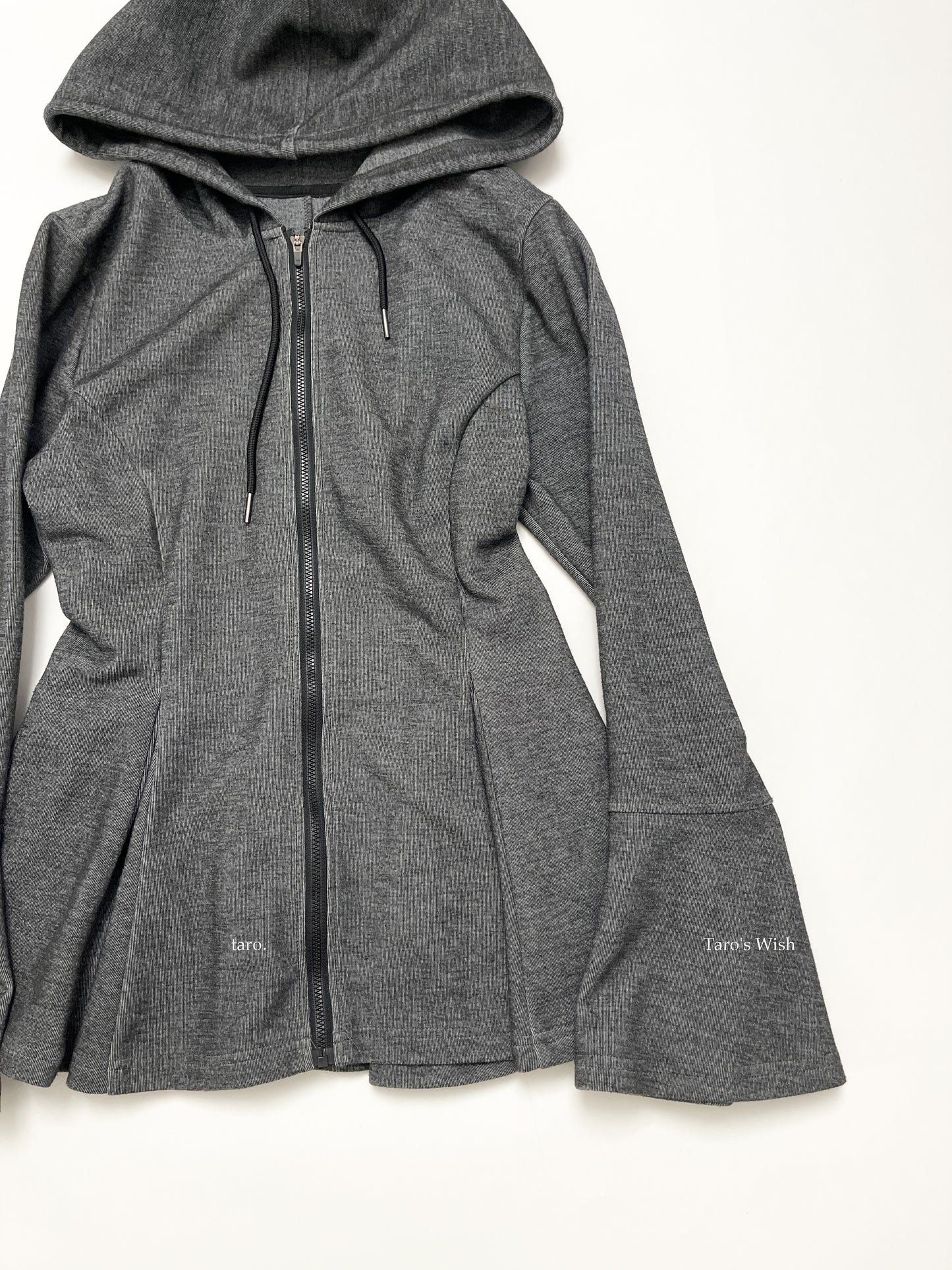 Japanese Brand Flared Hem Zip Up Hoodie