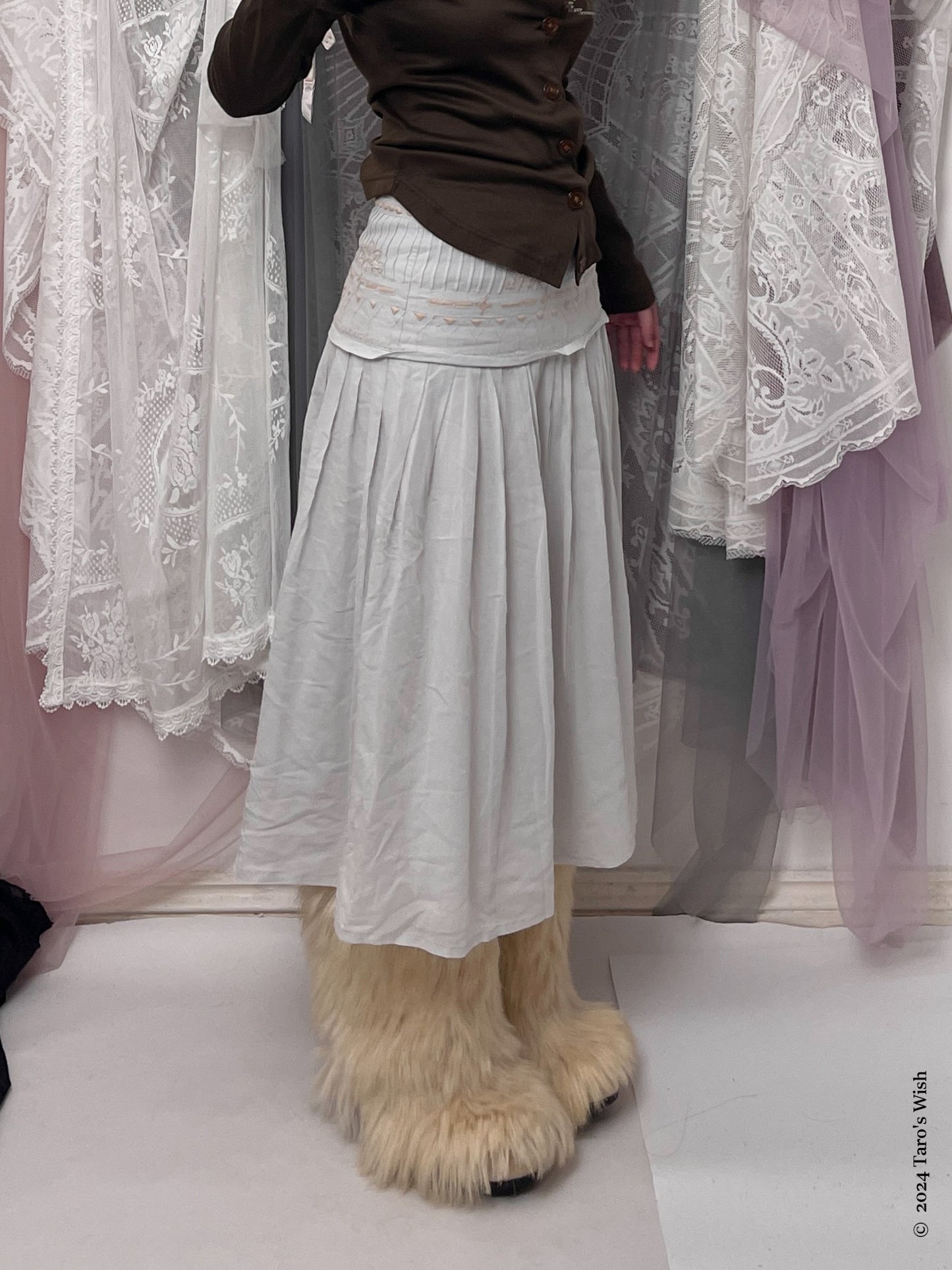 moonveil maxi skirt, japanese label senso unico io comme io