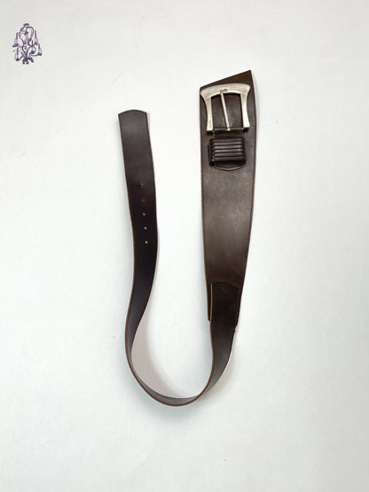 Vintage real leather wide belt