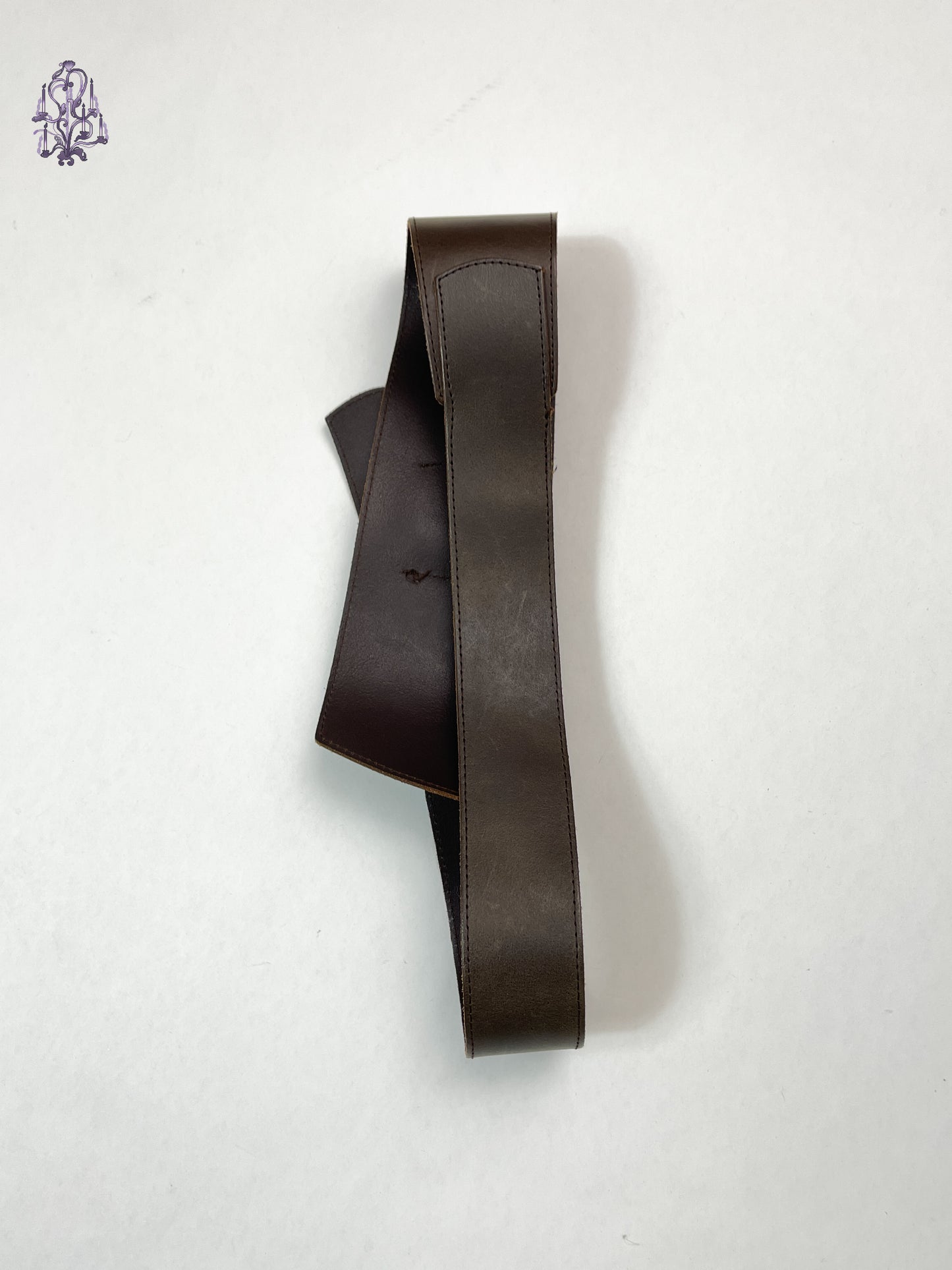 Vintage real leather wide belt