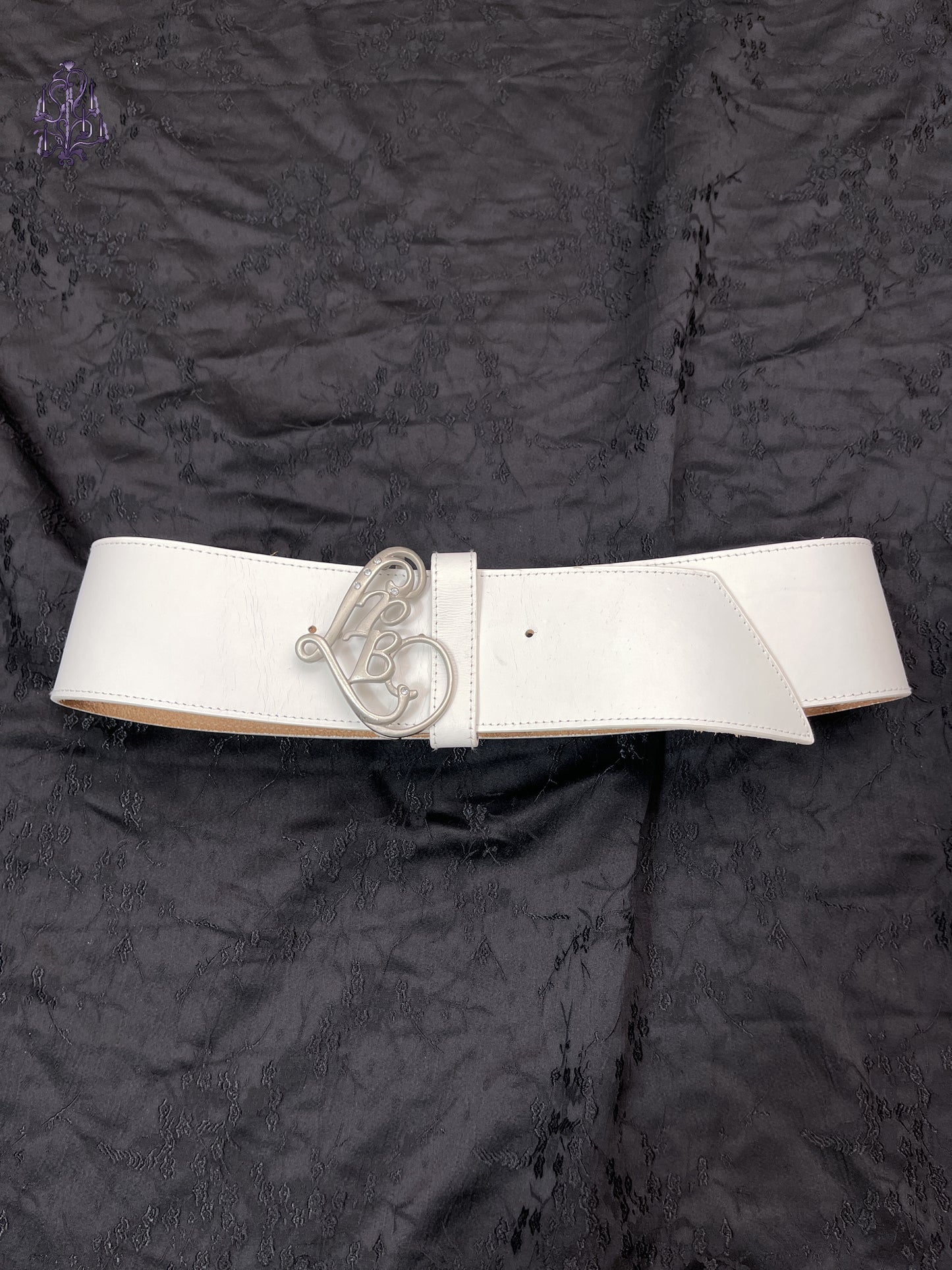 Vintage real leather wide belt