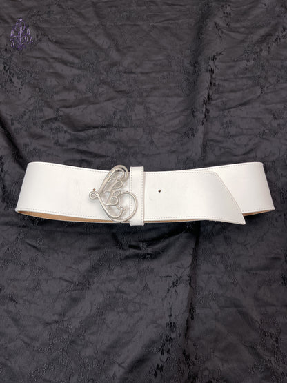 Vintage real leather wide belt