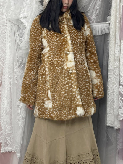 faux fur bambi coat, japanese label royal party