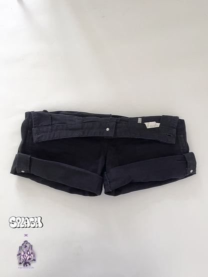 Vintage folding down shorts in black