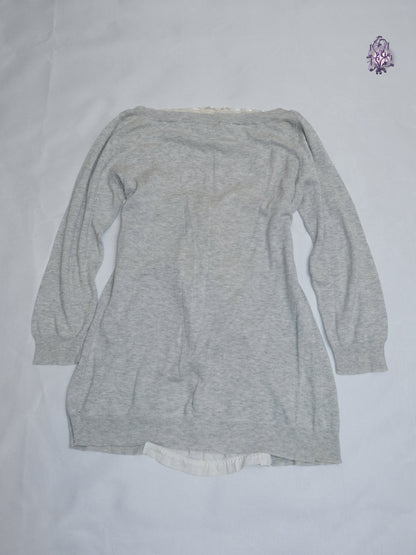 grey faux layer top, euro label