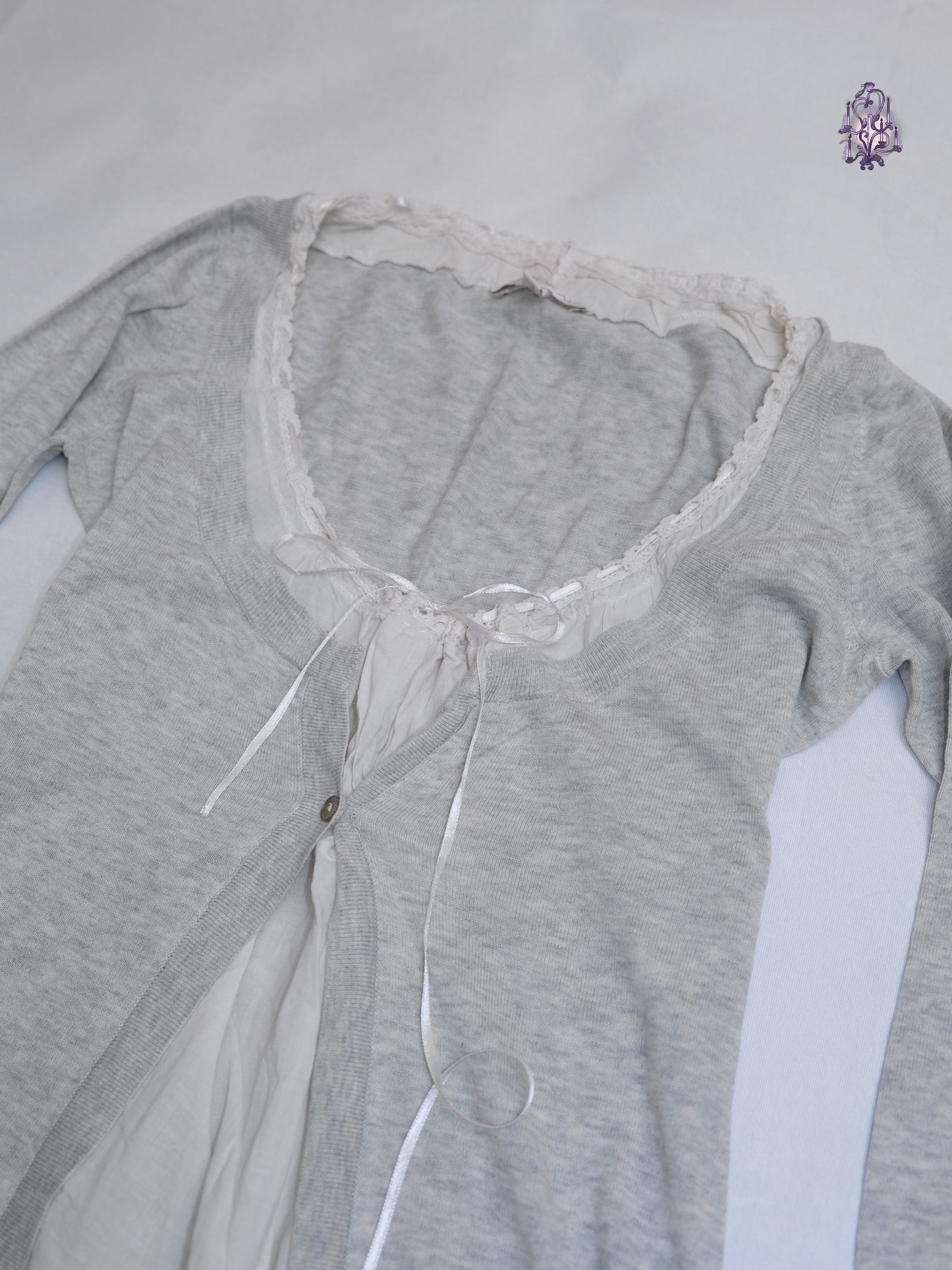 grey faux layer top, euro label