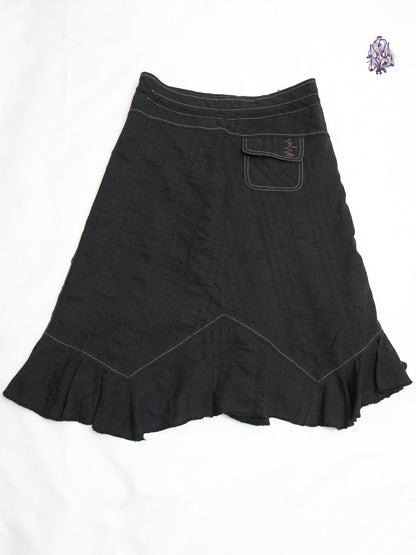 asymmetric utility midi skirt, euro label