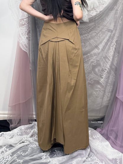 Long Maxi Skirt with Bow Pleated Design In the Back