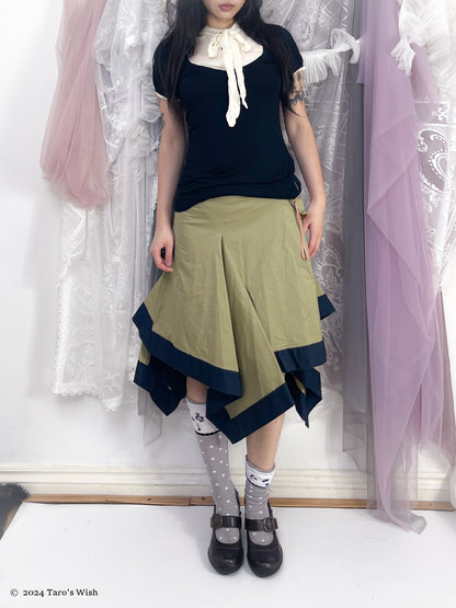 asymmetric pointed drop maxi skirt, japanese label vivienne westwood