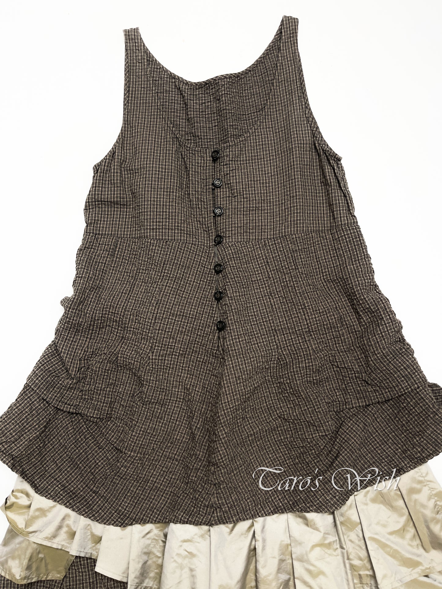 Senso Unico io comme io Cotton Waffle Texture Layered Dress