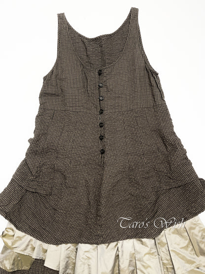 Senso Unico io comme io Cotton Waffle Texture Layered Dress