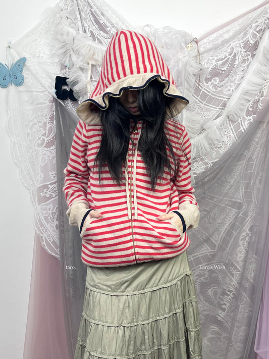 Tsumori Chisato Striped Knit Hoodie