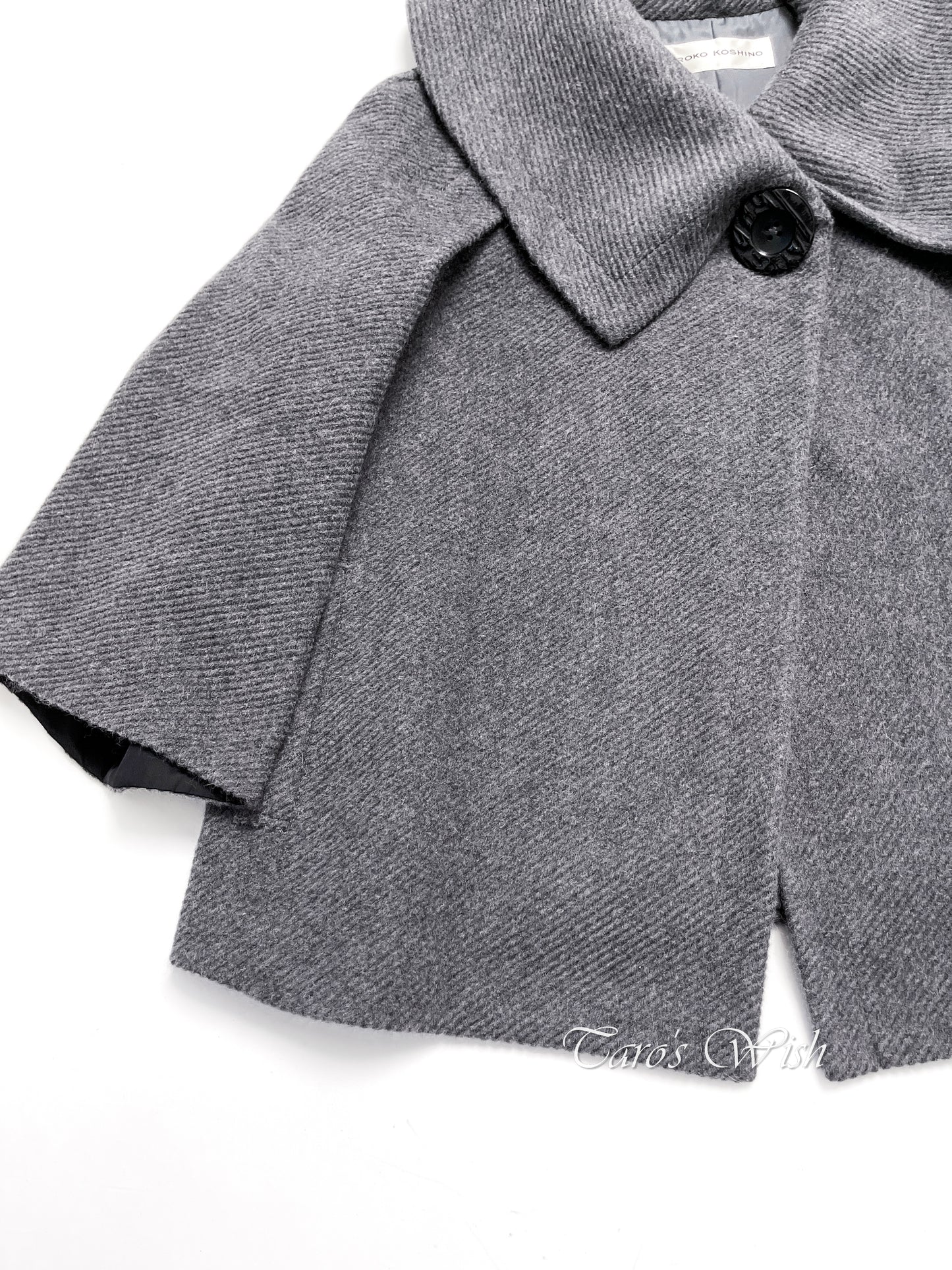 Hiroko Koshino One Button Babydoll Coat in Grey