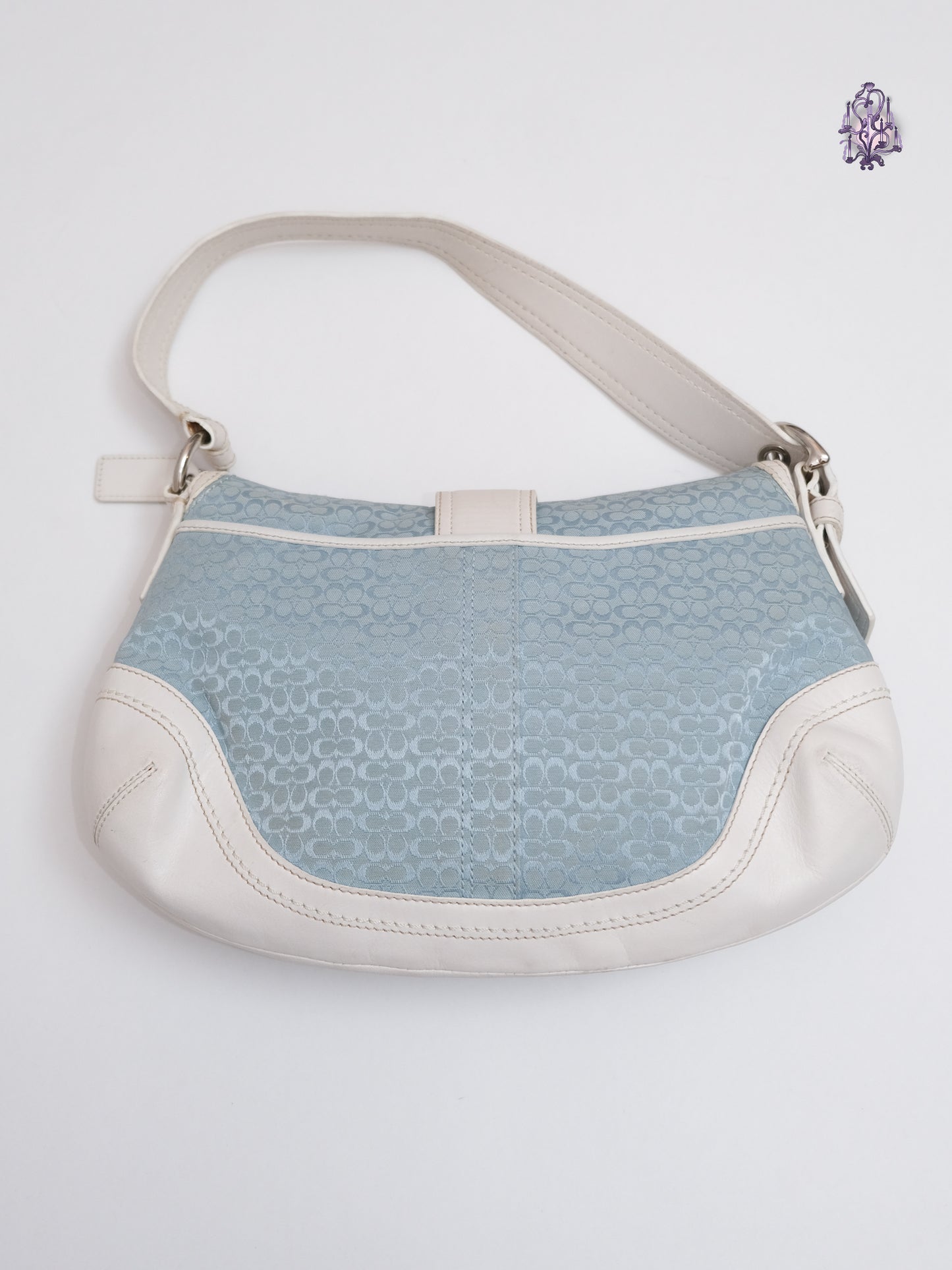 COACH monogram baby blue handbag shoulder bag