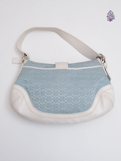 COACH monogram baby blue handbag shoulder bag