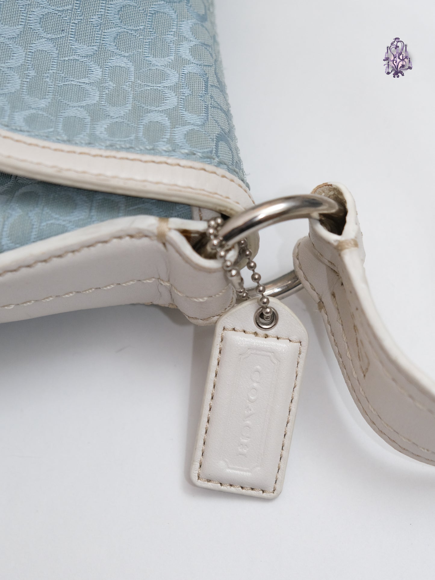 COACH monogram baby blue handbag shoulder bag