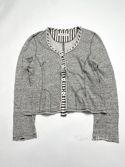 Hiroko Koshino Structured Reversed-Car-Line Button-Up Cardigan