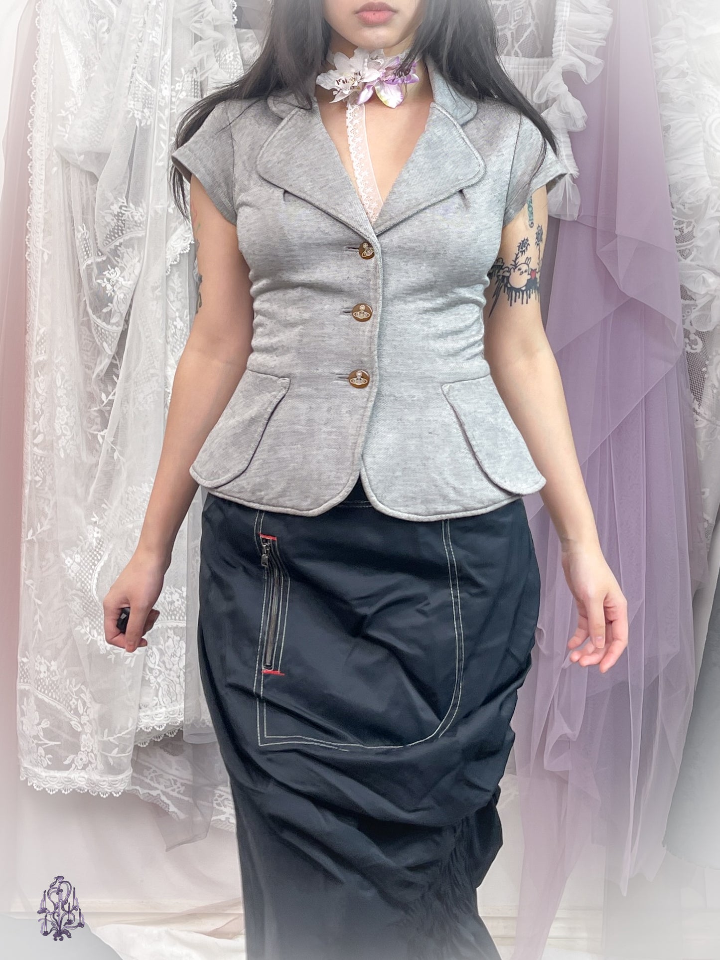 Vivienne Westwood button up vest in grey