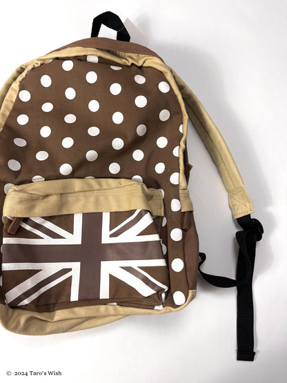 polka dots british flag backpack, japanese alebl