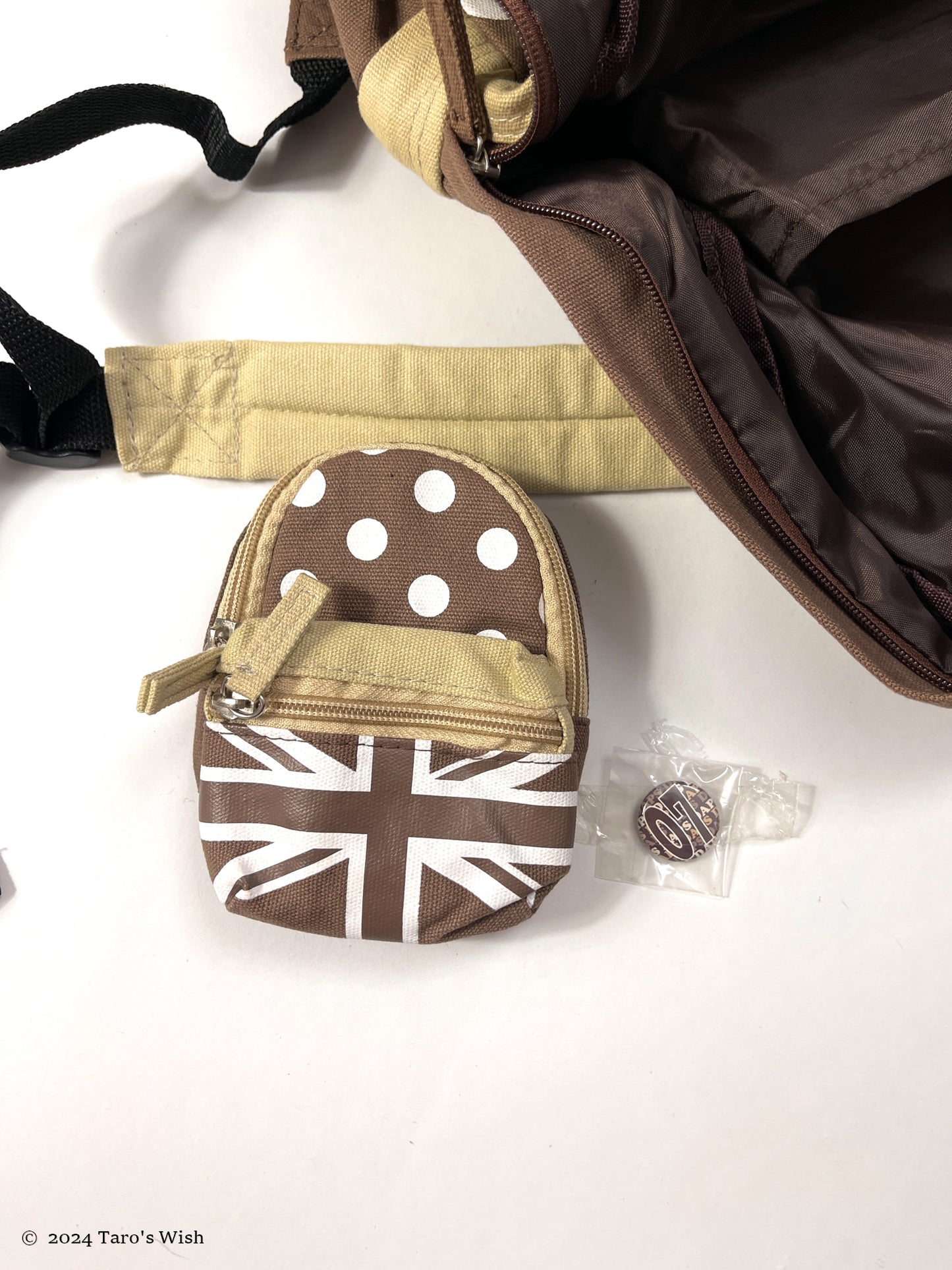 polka dots british flag backpack, japanese alebl