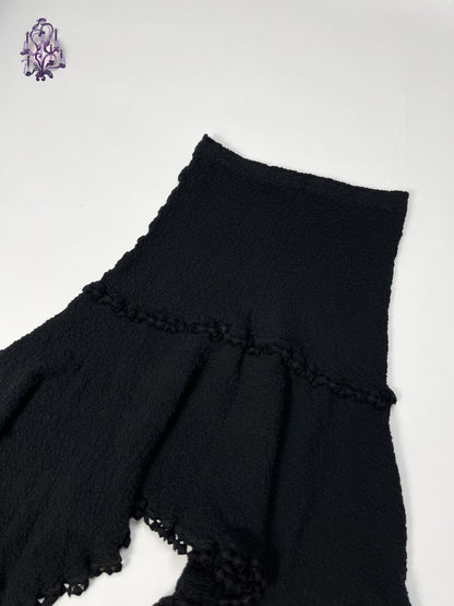 Issey Miyaki Me cauliflower textured elf midi skirt in black