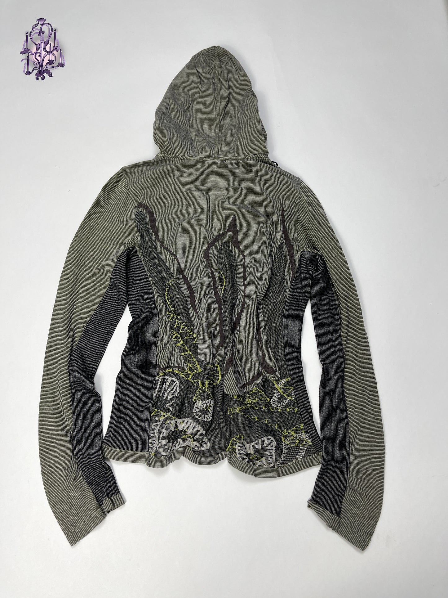 Hiroko Koshino double zips abstract hoodie