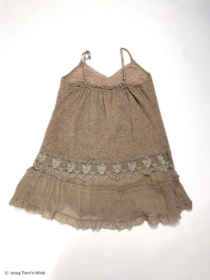 knit lace trim camisole/dress, euro label