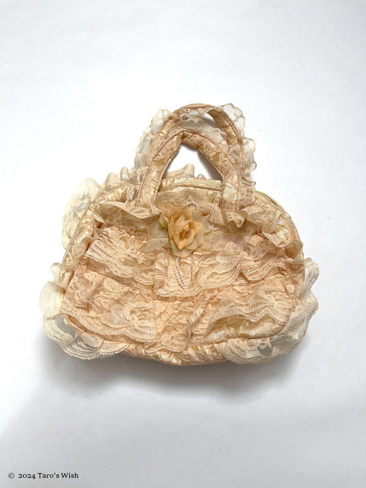 babydoll lace trim handbag, japanese label