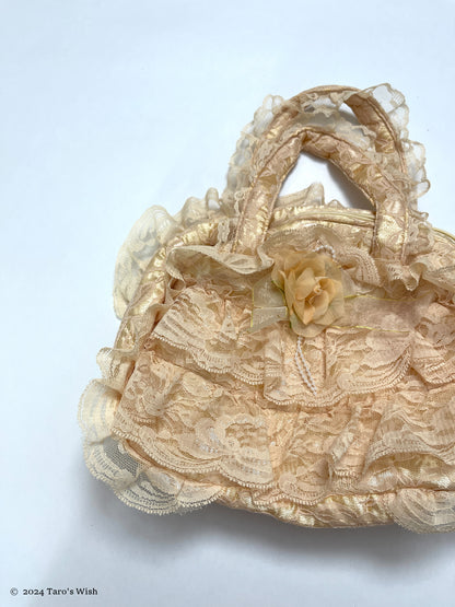 babydoll lace trim handbag, japanese label