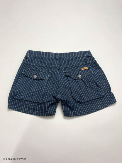 strip navy shorts, euro label