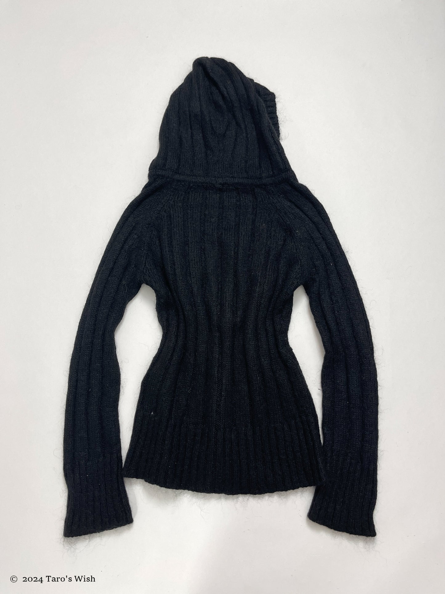 long sleeves faux layer knit hoodie, cop copine