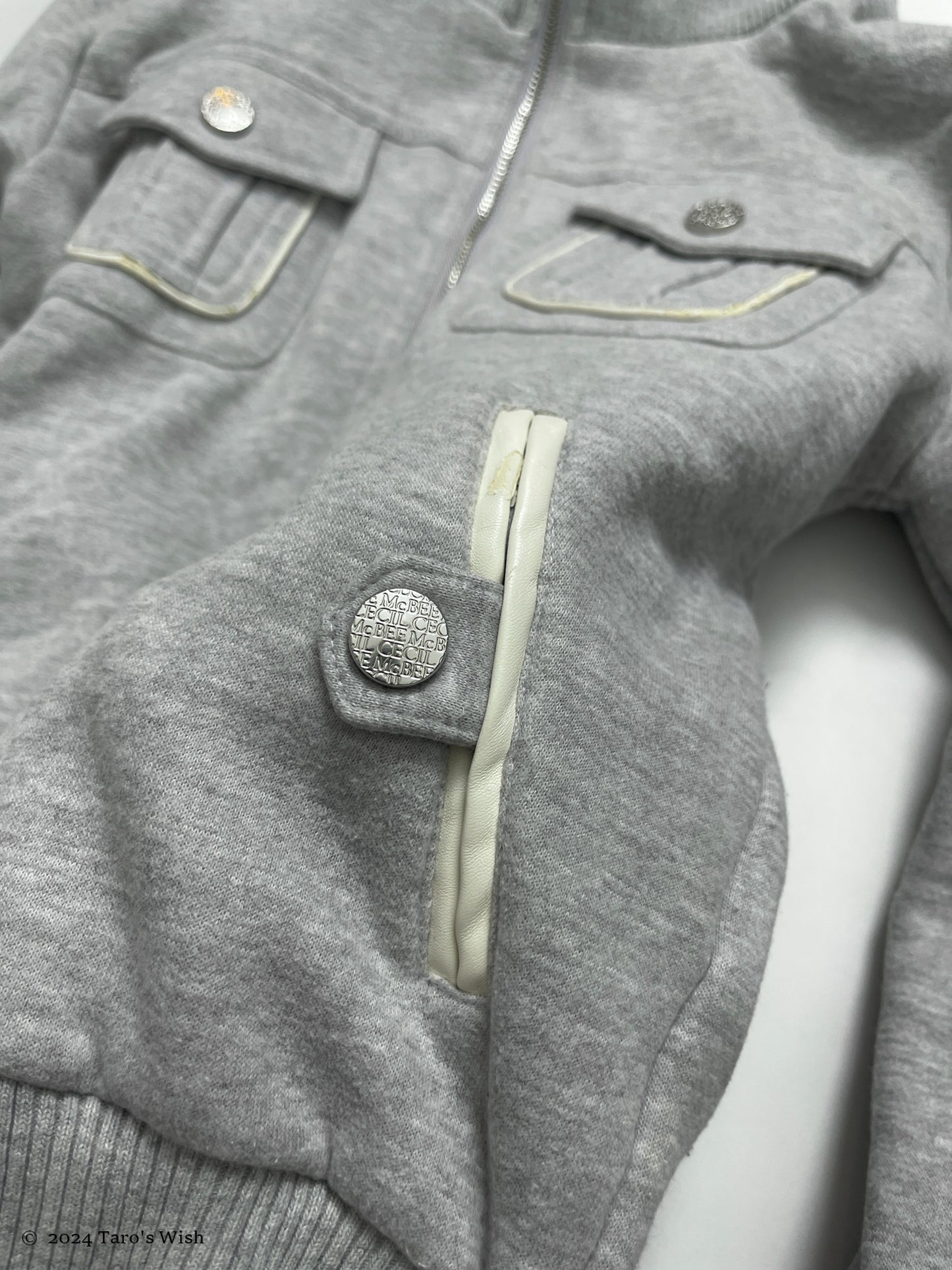 tactical zip up hoodie in grey, japanese label