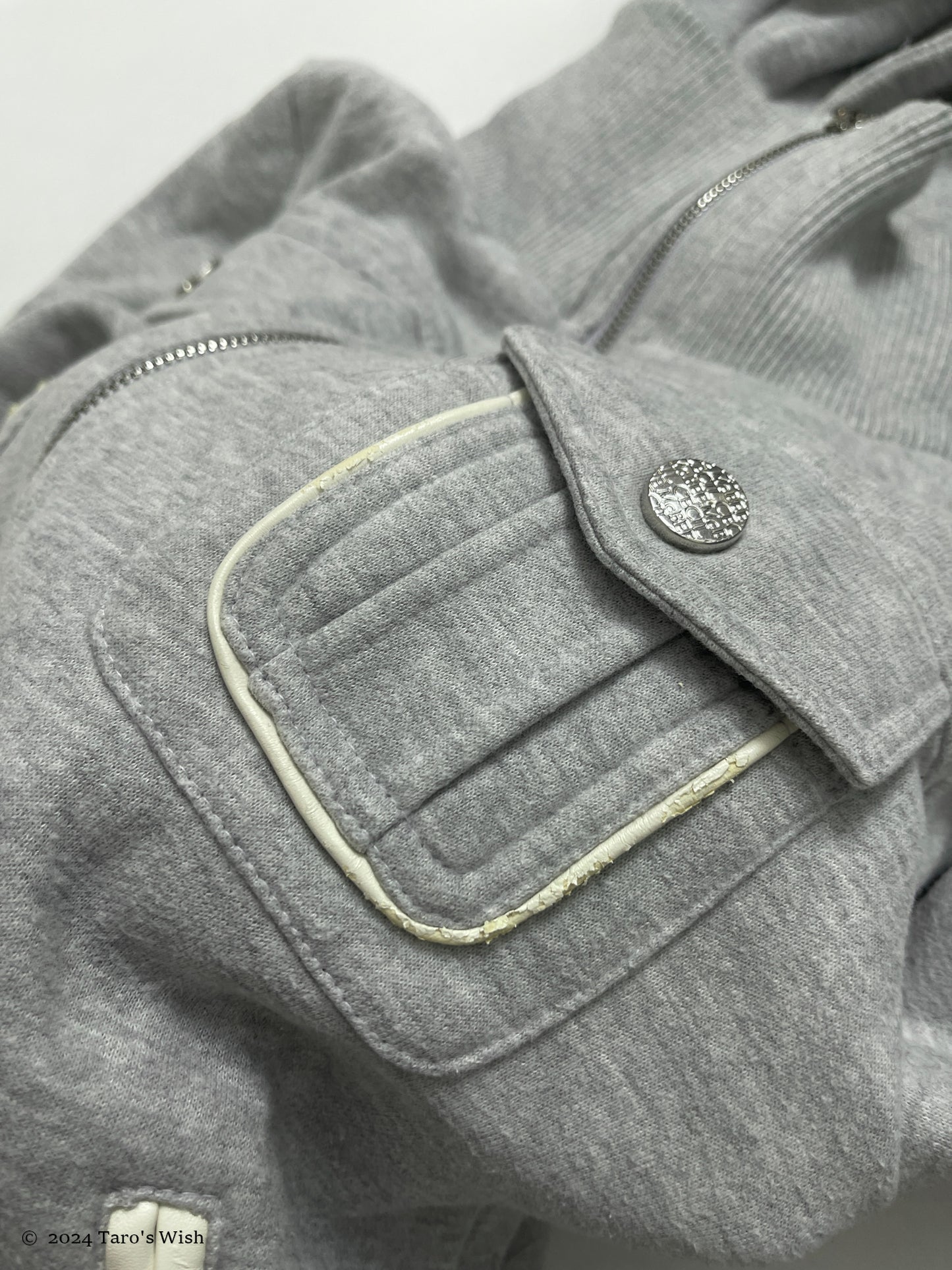 tactical zip up hoodie in grey, japanese label