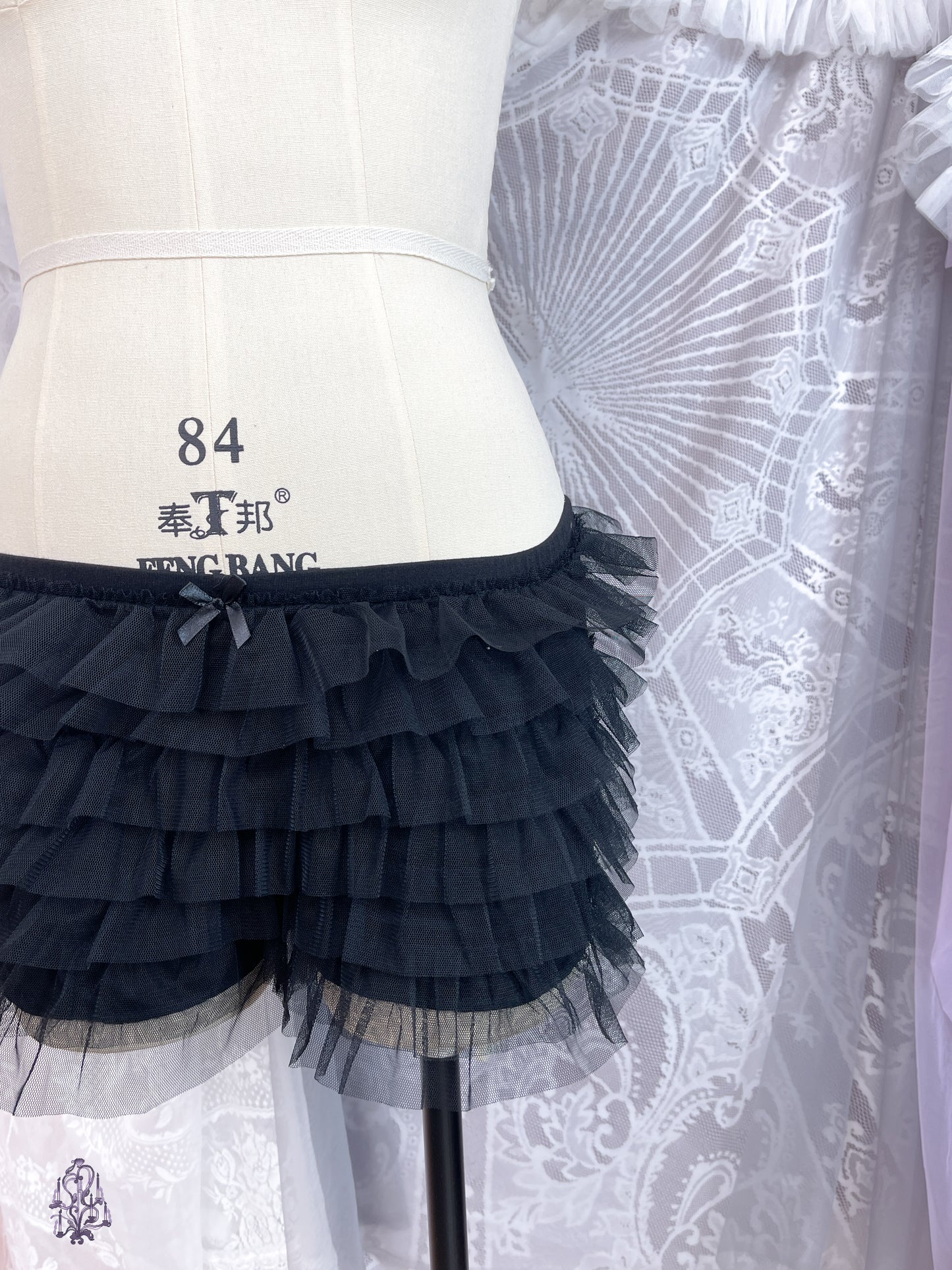 TUTUANNA Tulle Bloomers with Ribbon (Black/White)