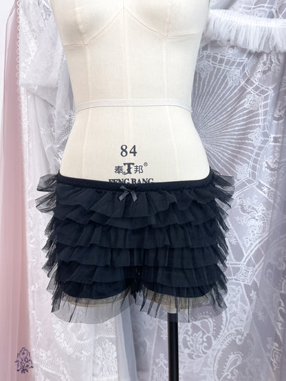 TUTUANNA Tulle Bloomers with Ribbon (Black/White)