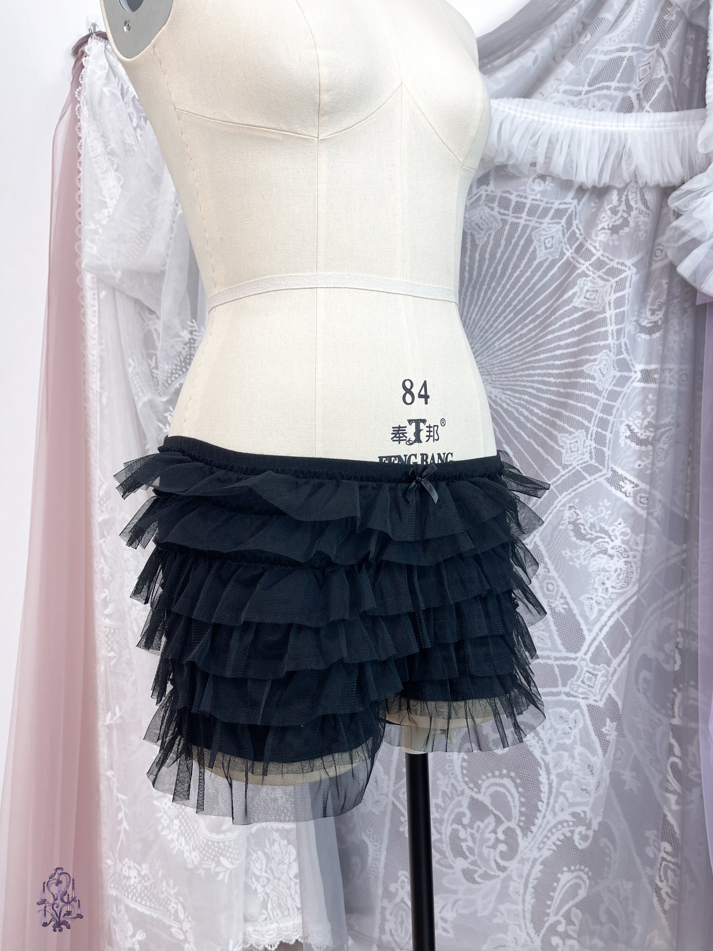 TUTUANNA Tulle Bloomers with Ribbon (Black/White)