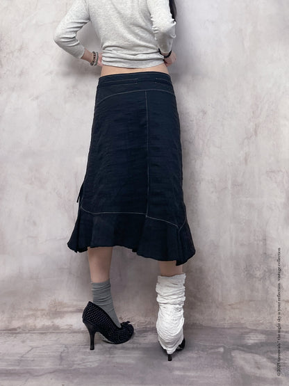 asymmetric utility midi skirt, euro label