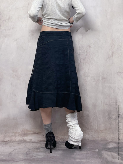 asymmetric utility midi skirt, euro label