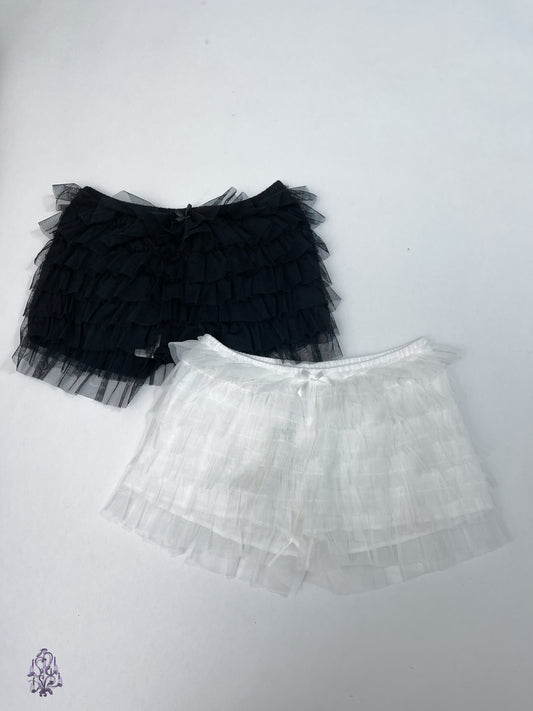 TUTUANNA Tulle Bloomers with Ribbon (Black/White)