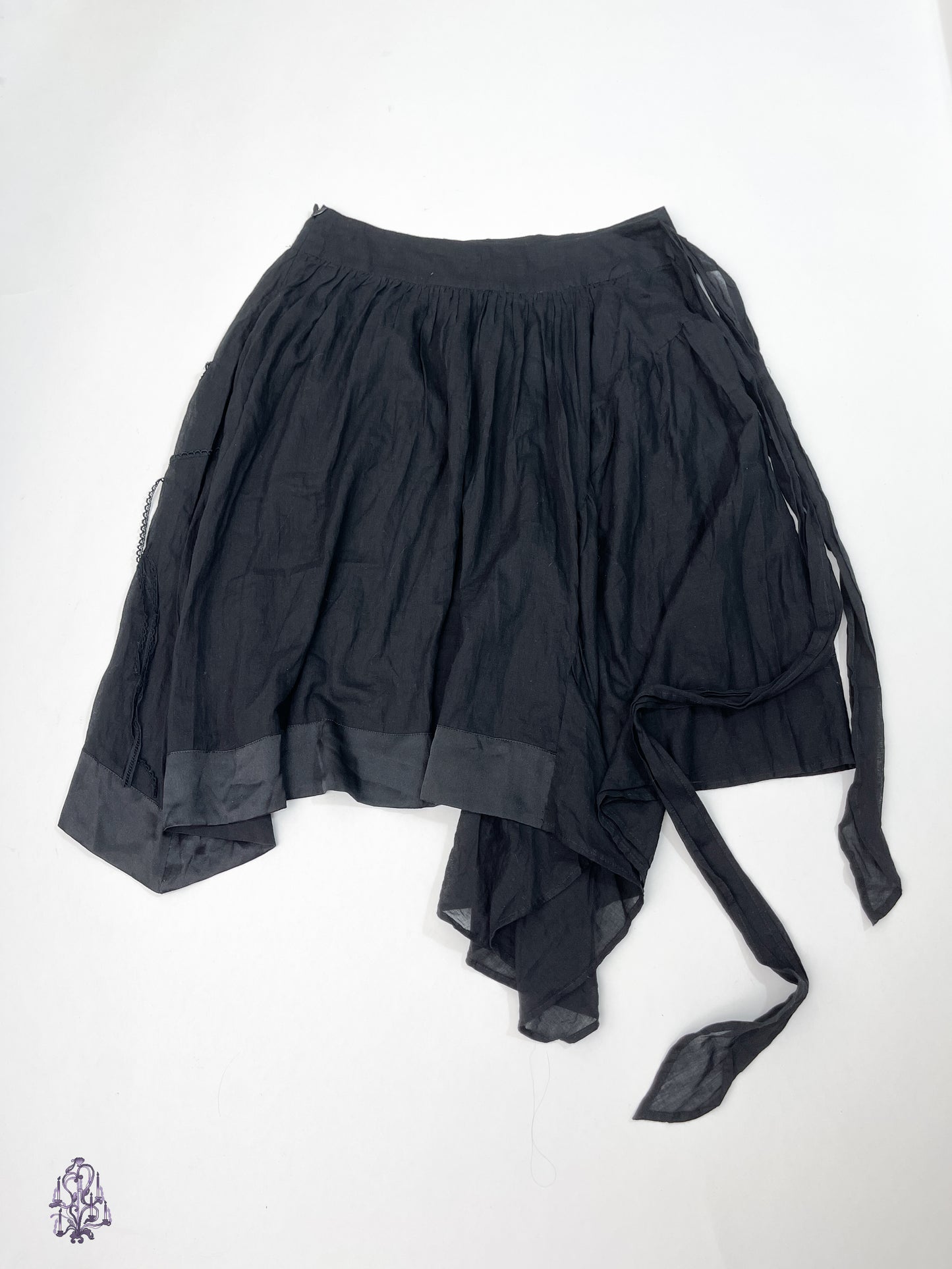 Sunao Kuwahara Semi Sheer Midi Skirt in Black