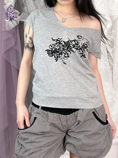 Esisto grey graphic print tee