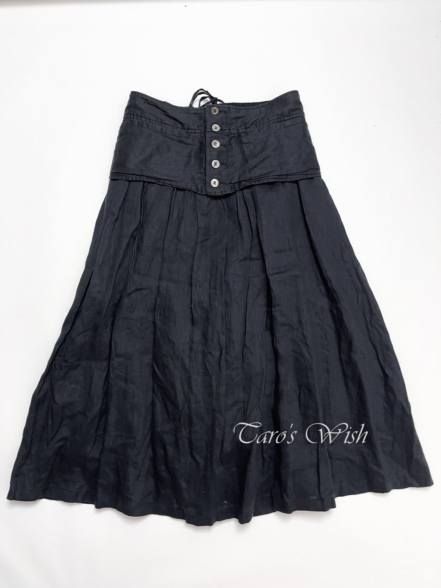 ZUCCa Button Up Babydoll Lace Up Maxi Skirt