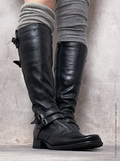 Eu37 real leather multi-buckles boots, Italian brand